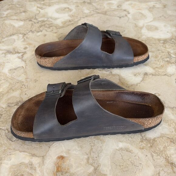 Birkenstock Arizona Soft Footbed - Nubuck Leather Concrete Grey - Picture 6 of 13